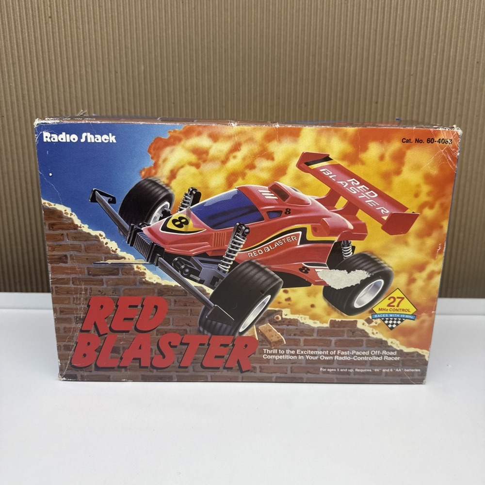 Vtg Radio Shack Red Blaster RC Car No. 60-4083 in Box Very Rare Tested, Works!